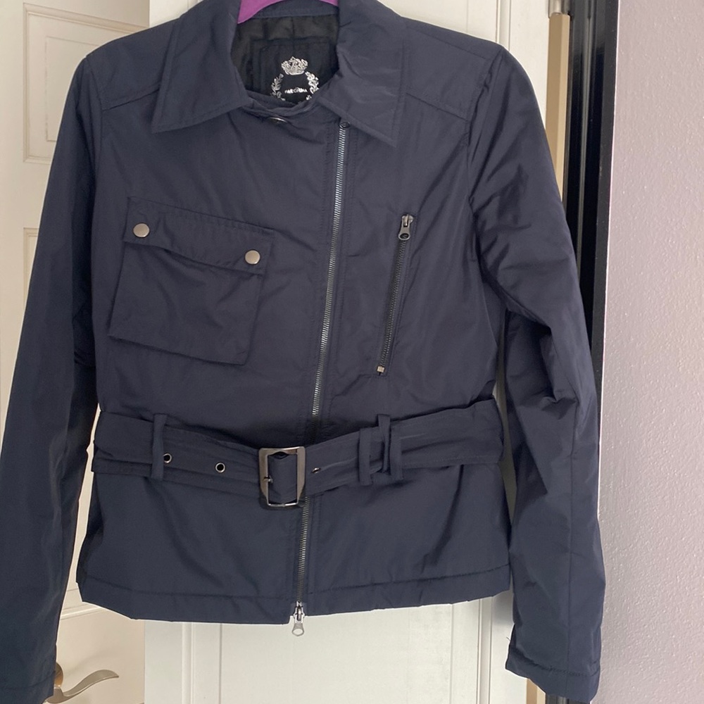 jackets by cino. Navy blue shirt trench coat/jacket.